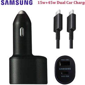 Resim Samsung uyumlu Araç Şarj Cihazı 45w + 15w Çift Bağlantı Noktalı Adaptif Süper Hızlı Adaptör Galaxy S10 9 S20 S21 Artı S10 + Note20 Fold2 Telefon 