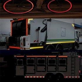 Resim Badem10 Tüvtürk Onaylı Bant Kırmızı 1 Metre 5 cm Belgeli Reflektörlü Reflektif Fosforlu Şerit Bant İkaz Bandı 