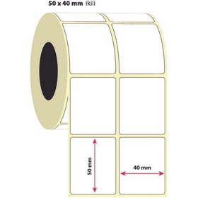 Resim İşimiz Etiket 50X40MM Ikili Termal Etiket | 6 Rulo | 1500 Sarım | 