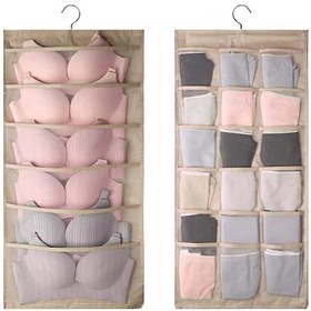 Resim Monyee Çift Taraflı Organizer Askılı Çanta - Oxford Kumaş, 24 Cep, Giyim Ve Aksesuar Saklama, Kahverengi Diğer 