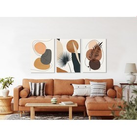 Resim Bordo Sanat Bordosanat 35 x 50 cm 3'lü Soyut Set Dekoratif Duvar Kanvas Tablo 