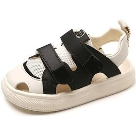 Resim Erkek Sandalet Örgü Spor Plaj Ayakkabıları Yumuşak Moda Nefes Sandalet Bej 
