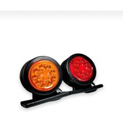 Resim KIR OTOMOTİV Takoz 18 ledli mercekli 12.24 volt sarı kırmızı 