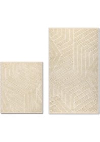 Resim Way Doğal Pamuklu 2'li Banyo Paspas Seti 50x60+60x100 Beıge Bej 