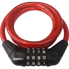 Resim Bisiklet Şifreli Kilit 120 CM 10 MM Kırmızı 