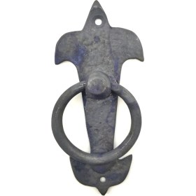 Resim Antika Tarz Dekoratif Pirinç Lale Kapı Halkası - 165X70MM, Oksit 