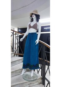 Resim Eren Style Otantik Nakış İşlemeli Harem Şalvar Lastikli Pantolon Turkuaz 