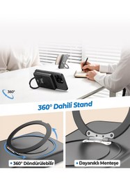 Resim Woyax MagSafe Powerbank Standlı 10000 mAh Hızlı Taşınabilir Şarj Aleti iPhone 11 12 13 14 15 16 17 Samsung 