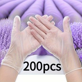 Resim 200 adet Gıda Sınıfı TPE Tek Kullanımlık Eldiven - Yüksek Emici ve Lateks İçermeyen, Mutfak, Banyo, Ev Temizliği ve Dış Mekan Kullanımı için Ergonomik Tasarım - Dayanıklı PET Malzemesi Restoranlar, Oteller ve Ev Mutfakları için, Ev Temizliği Araçları, Mutfak Eldivenleri, Lateks İçermeyen Eldivenler 