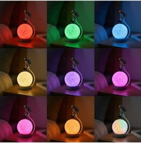 Resim Büro Ev Ofis Dekoru İçin 10mod Led Işıklı Dokunmatik 3d Ayda Astronot Gece Lambası Diğer 