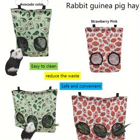 Resim Küçük Evcil Hayvanlar İçin Polyester Asılı Yem Torbası - Temizlemesi Kolay, Atık Azaltıcı, Güvenli, Pratik Tavşan/Sıçan Yem Torbası 