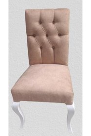 Resim BENGİ TİCARET Sandalye 19812 Zus074 Kapiton Model Kayn Aslan Ayak Ort Otrm Açık Kahve El Yapım 