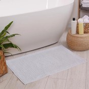 Resim Homedius Banyo Kareli Ayak Desenli Pamuk Ayak Havlusu 50x70 cm Beyaz 