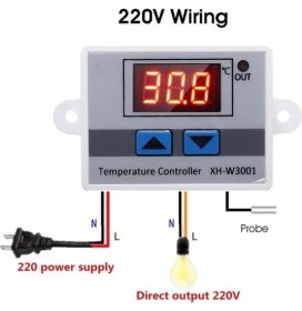 Resim Bmk Electro Ankara XH-W3001 220 V Dijital Kontrol Sıcaklık Termostat Akvaryum Kullanımı İçin 110°C Ölçüm Mesafesi 