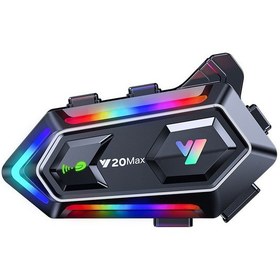 Resim Motosiklet Kaskı Intercom 300m Mesafe, Ipx6 Su Geçirmez, Rgb Işıklı, Çift Telefon Bağlantılı 