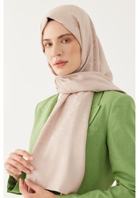 Resim Mirsoy Scarf Mc Desen Parlak Jakar Şal - Krem Krem 