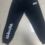 Resim 1pc Erkek Moda Baskılı Kargo Pantolon, Casual Stil Polyester Drawstring Jogger, Çoklu Cep, Esnek Olmayan Dokuma Kumaş, Tüm Mevsimler İçin Normal Beden Pantolon 