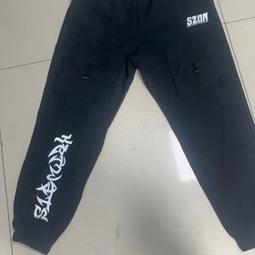 Resim 1pc Erkek Moda Baskılı Kargo Pantolon, Casual Stil Polyester Drawstring Jogger, Çoklu Cep, Esnek Olmayan Dokuma Kumaş, Tüm Mevsimler İçin Normal Beden Pantolon 