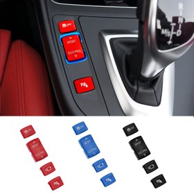 Resim BMW ESP Kaymaz Vites Paneli için - Sport & Eco Pro Anahtar Düğmeleri, PVC/Deri/Kürk, 1, 2, 3, 4 Seriler için Uygun (F20, F21, F22, F23, F30, F31, F34, F35, F32) - Kırmızı & Mavi Seçenekleri 