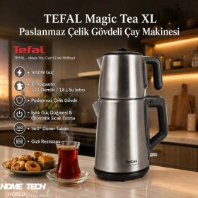 Resim Tefal Magic Tea Xl Paslanmaz Çelik Gövdeli 1650 Watt Çay Makinesi - Inox 