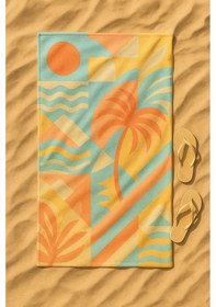 Resim Plaj Havlusu Hızlı Kuruyan Mikro Kumaş Çok Renkli 