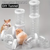 Resim Esnek ve şeffaf tüplerle bağlanabilir hamster kafesi boruları - Hamster yaşam alanı tasarımı için modüler egzersiz tüpü 