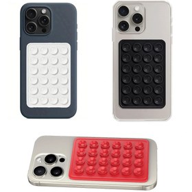 Resim shopwave Telefon Arkası Silikon Vantuz Güçlü Tutucu Siyah - Beyaz - Kırmızı 3 Lü Set 
