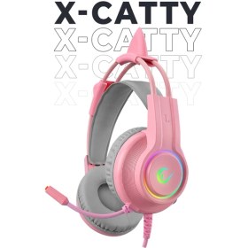 Resim Rampage RM-K91 X-CATTY Pembe USB 7.1 Version RGB (Kedi Kulak) Gaming Oyuncu Mikrofonlu Kulaklık 
