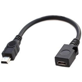 Resim 5 pin mini usb erkek to mikro usb dişi kablo 10 cm 