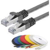 Resim IRENIS CAT7 Yassı FTP Ethernet (Network, LAN) Kablosu, Siyah, 10 metre 