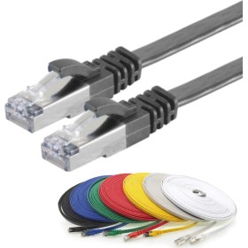 Resim IRENIS CAT7 Yassı FTP Ethernet (Network, LAN) Kablosu, Siyah, 10 metre 