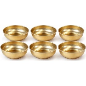 Resim Mini Gold Çerezlik Seti 6'lı 9,5 Cm Metal Sunum Kasesi Gold 