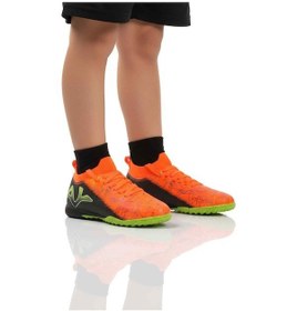 Resim Turuncu Siyah Bilekten Çoraplı Erkek Çocuk Halı Saha Ayakkabısı Fh-252-153 F Turuncu 