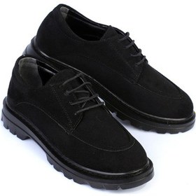 Resim Shoetek Tremo Kadın Makosen Ayakkabı Bağcıklı Babet Siyah Süet Siyah Süet 