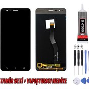 Resim Genos Asus Zenfone 3 Zoom Ze553kl Lcd Ekran Çıtasız Siyah Montaj Kiti Hediye 