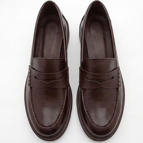 Resim Bufu Taya Kadın Loafer Ayakkabı Günlük Rahat Klasik Şık Kaymaz Taban Casual Slip-on Cilt Kahverengi 