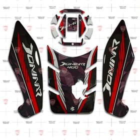 Resim Redline Grafik Bajaj Dominar Tank Pad Set Kırmızı-siyah 