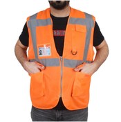 Resim SKM Yelek Cepli Reflektörlü Turuncu M 