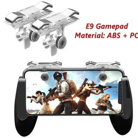 Resim E9 Gamepad-1 Çift Cep Telefonu Oyun Tetik Gamepad Pubg Telefon Oyun Denetleyicisi Amaç Çekim L1r1 Iphone Uyumlu Android İçin Anahtar Düğmesi 
