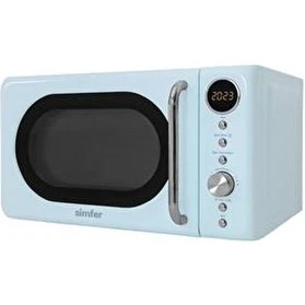 Resim Simfer SK-4605 Retro Mavi Mikrodalga Fırın 20 lt Kapasite 700 W Dijital Kontrol Özellikli 