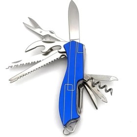 Resim 11 Fonksiyonlu Kamp Cep Çakısı Multitool Mavi 