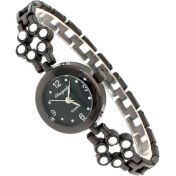 Resim Hanyang Sıyah Moda Kadın Bilezik Izle Kadın Bayanlar Bilek Saatler Bling Kristal Analog Saat Kadın Elbise Kuvars Izle Montre Femme O144 (Yurt Dışından) 