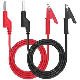 Resim 1000v 12a Krokodil Banana Kablo Çifti 1 Metre Yüksek Akım Probu Multimetre Güç Kaynağı Test 