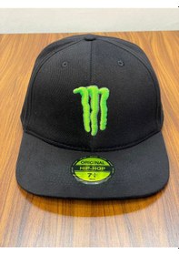 Resim Hamze Monster Nakışlı Hip Hop Snapback Rapper Basket Beyzbol Cap Şapka Siyah 