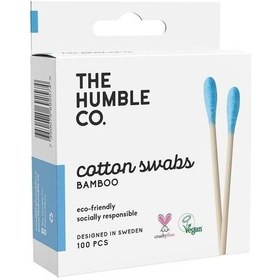 Resim Humble Cotton Swabs Bamboo Mavi Kulak Çubuğu 100 Adet 