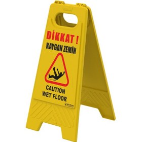 Resim Kaygan Zemin Temizlik Var Levhası Uyarı Tabelası Kaygan Zemin 