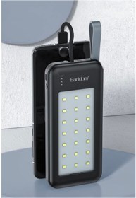 Resim m.tk moveteck 10.000 Mah 10W Led Işıklı 3in1 Dahili Çoklu Kablolu Taşınabilir Powerbank El Fenerli Kamp Gece Işık 