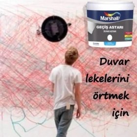 Resim Marshall Geçiş Astarı 7.5lt-Yağlı Boyadan Su Bazlı Boyaya Geçiş Sağlar-Çıkmayan Lekeleri Kapatır 