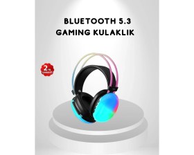 Resim Kont Rgb Işıklı Kablosuz Kulaklık Bluetooth 5.3 800MAH Ergonomik Ipx4 Dayanıklı 