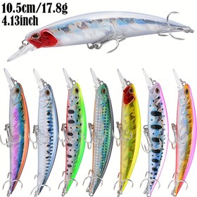 Resim Çok Renkli Yapay Minnow Balıkçılık Yemleri Seti, Çıngıraklı, 4X Güçlendirilmiş Kancalar, Birinci Sınıf ABS Malzeme - Levrek, Alabalık, Somon ve Daha Fazlası Dahil Çeşitli Balık Türleri İçin Uygun, Tüm Mevsimler İçin Hediye Paketi 